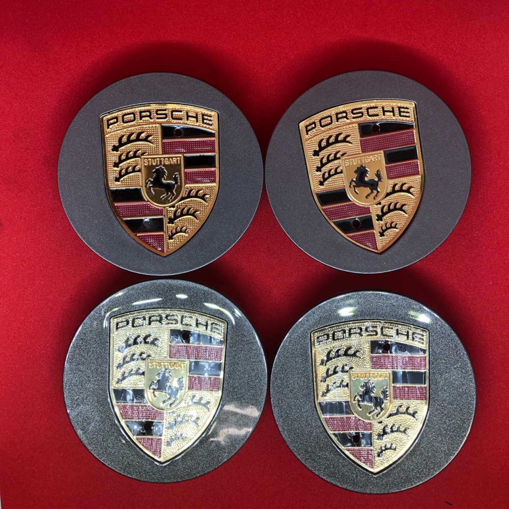 4 Porsche center cap gray new 76 mm